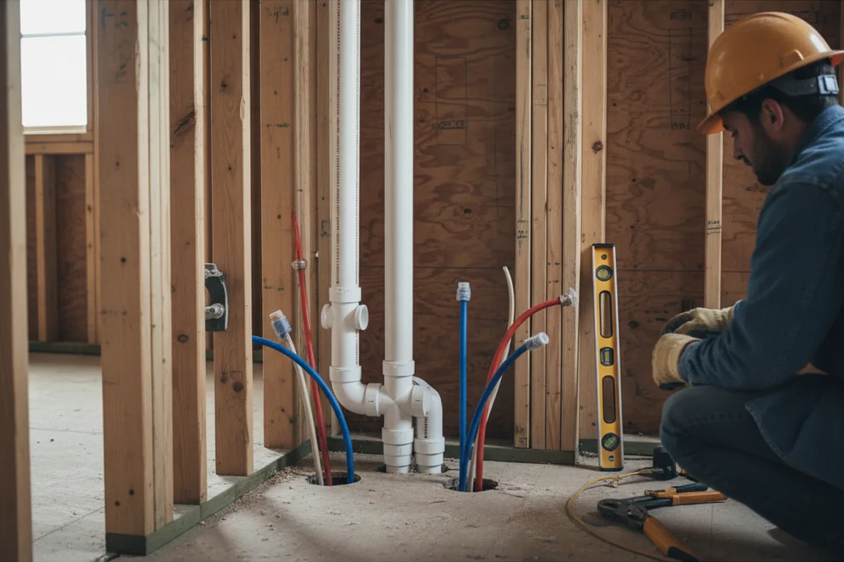 Drain and supply rough-in during Garbage Disposal Repair in Perry Hall